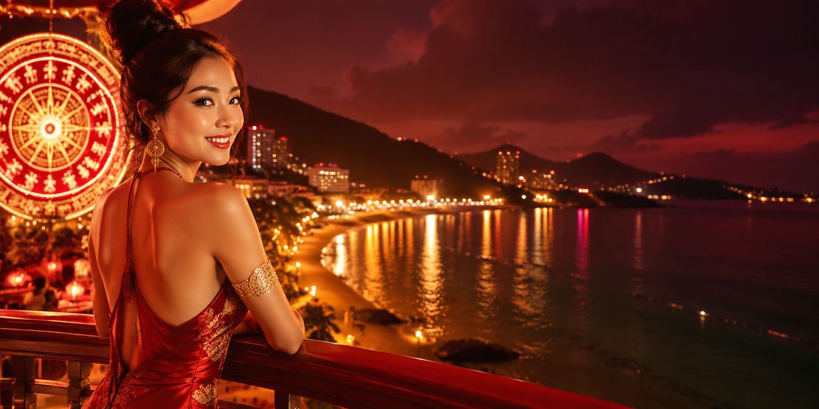 Khung cảnh Côn Đảo về đêm với chợ đêm và người dùng truy cập trang cá cược casino trực tuyến