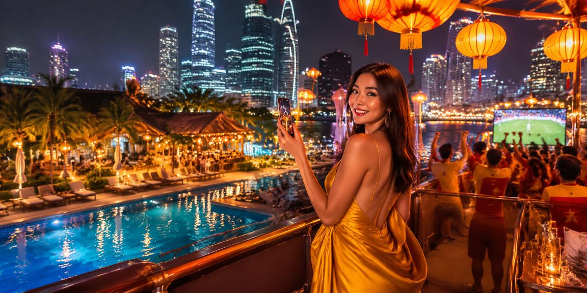 Người chơi trải nghiệm casino trực tuyến trên điện thoại di động tại Hà Nội về đêm